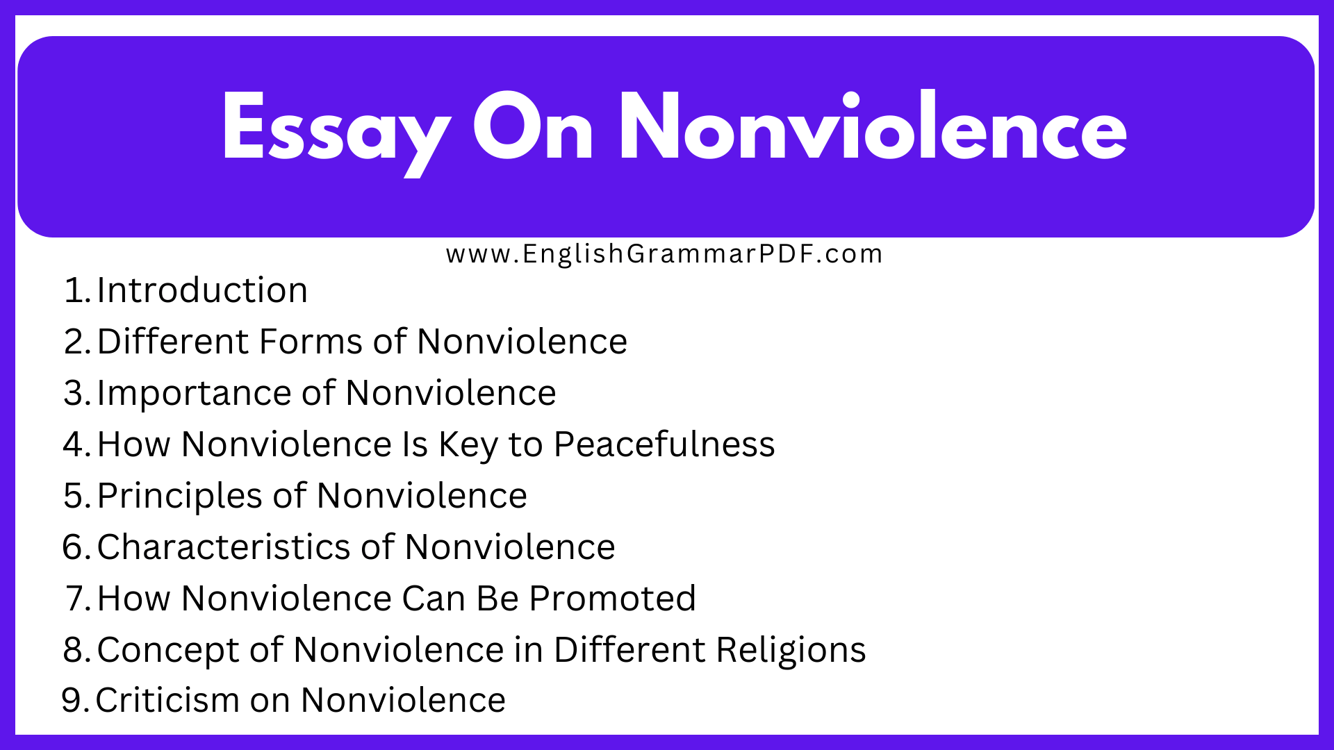 Essay On Nonviolence