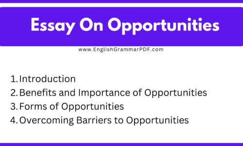 1000 Words Essay On Opportunity (Free English Essay)