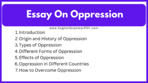 Essay On Oppression