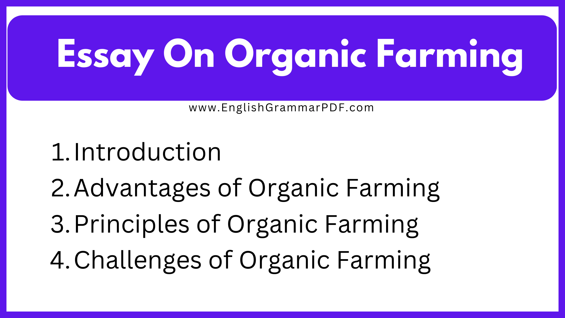Essay On Organic Farming