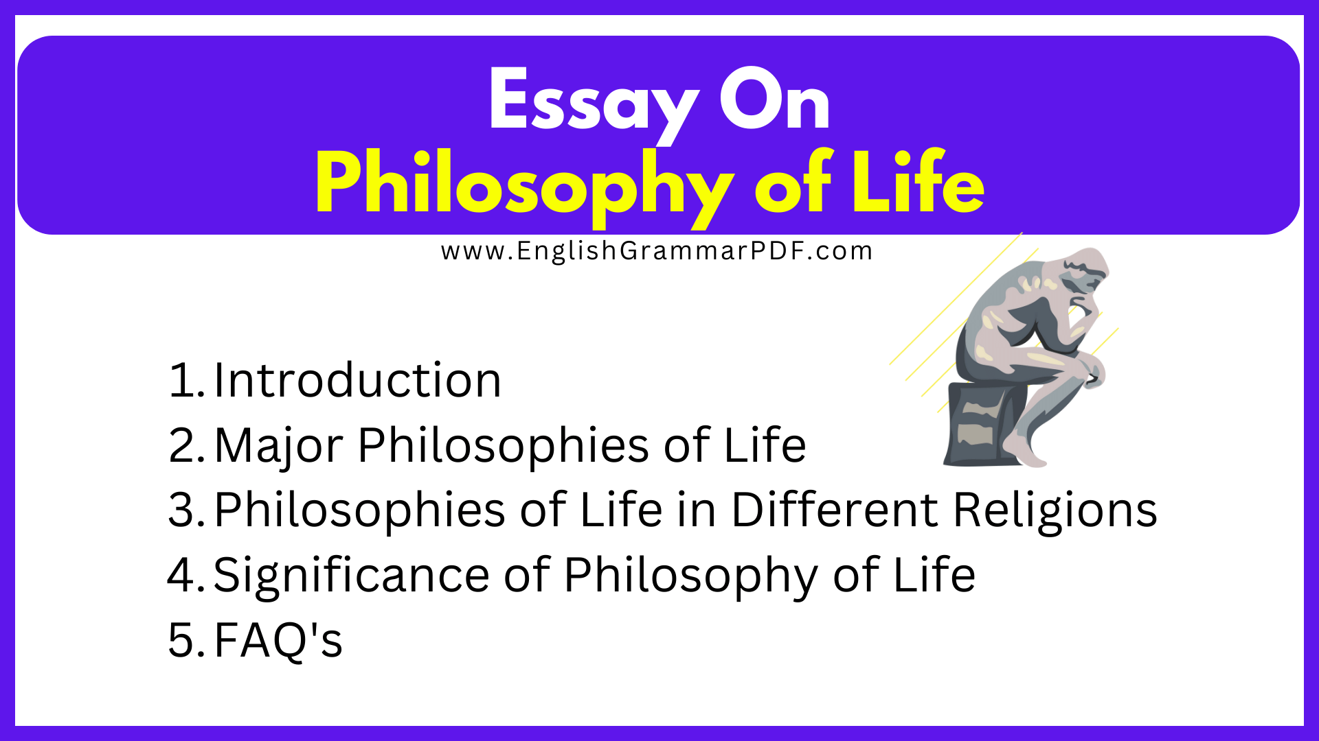 Essay On Philosophy of Life