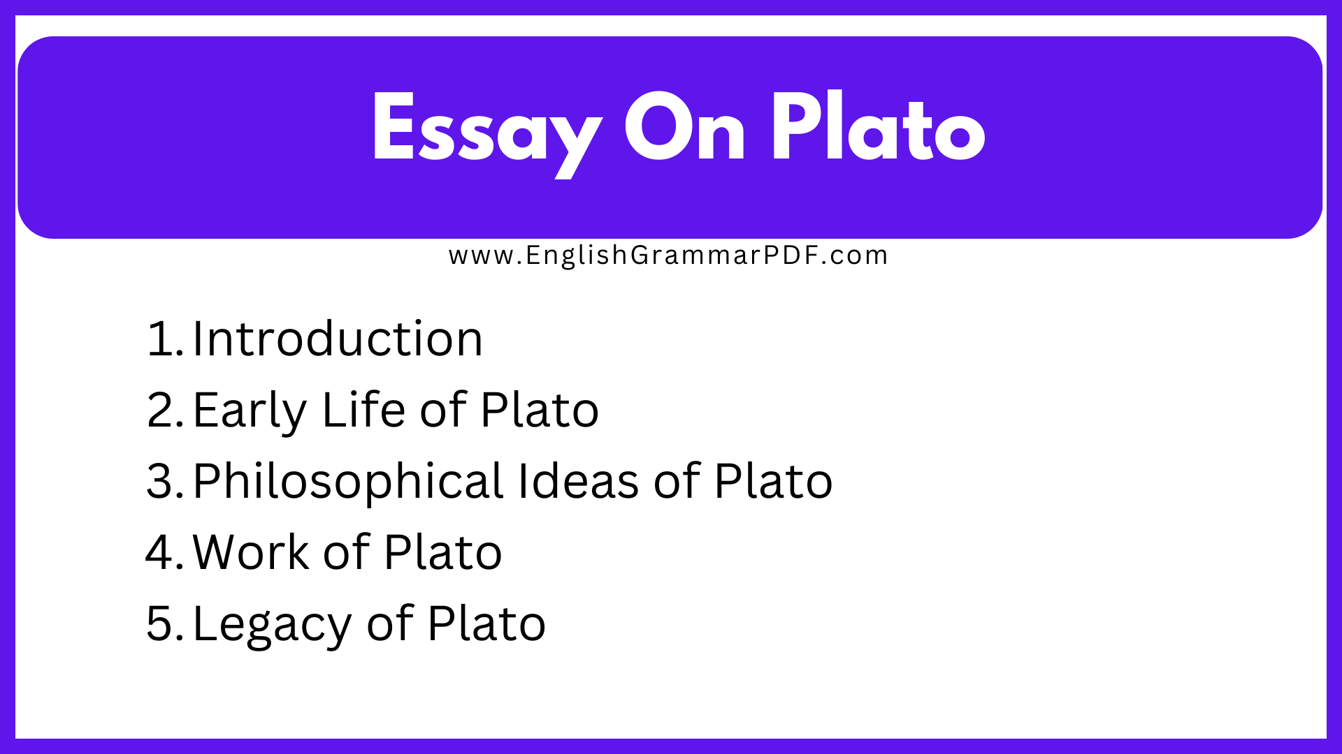Essay On Plato