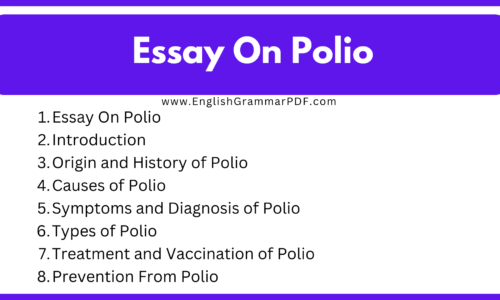 1000 Words Essay On Polio (Free English Essay)