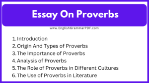 Essay On Proverbs