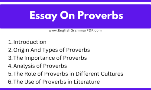 1000 Words Short Essay On Proverbs (Free Essay)