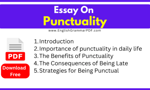 Essay On Punctuality -(1200+ Words) Download Free Pdf