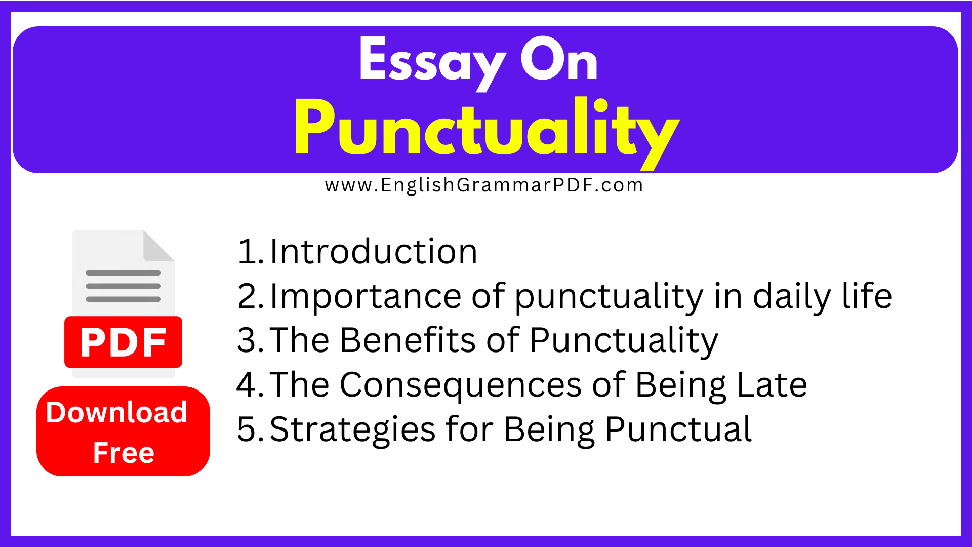 Essay On Punctuality