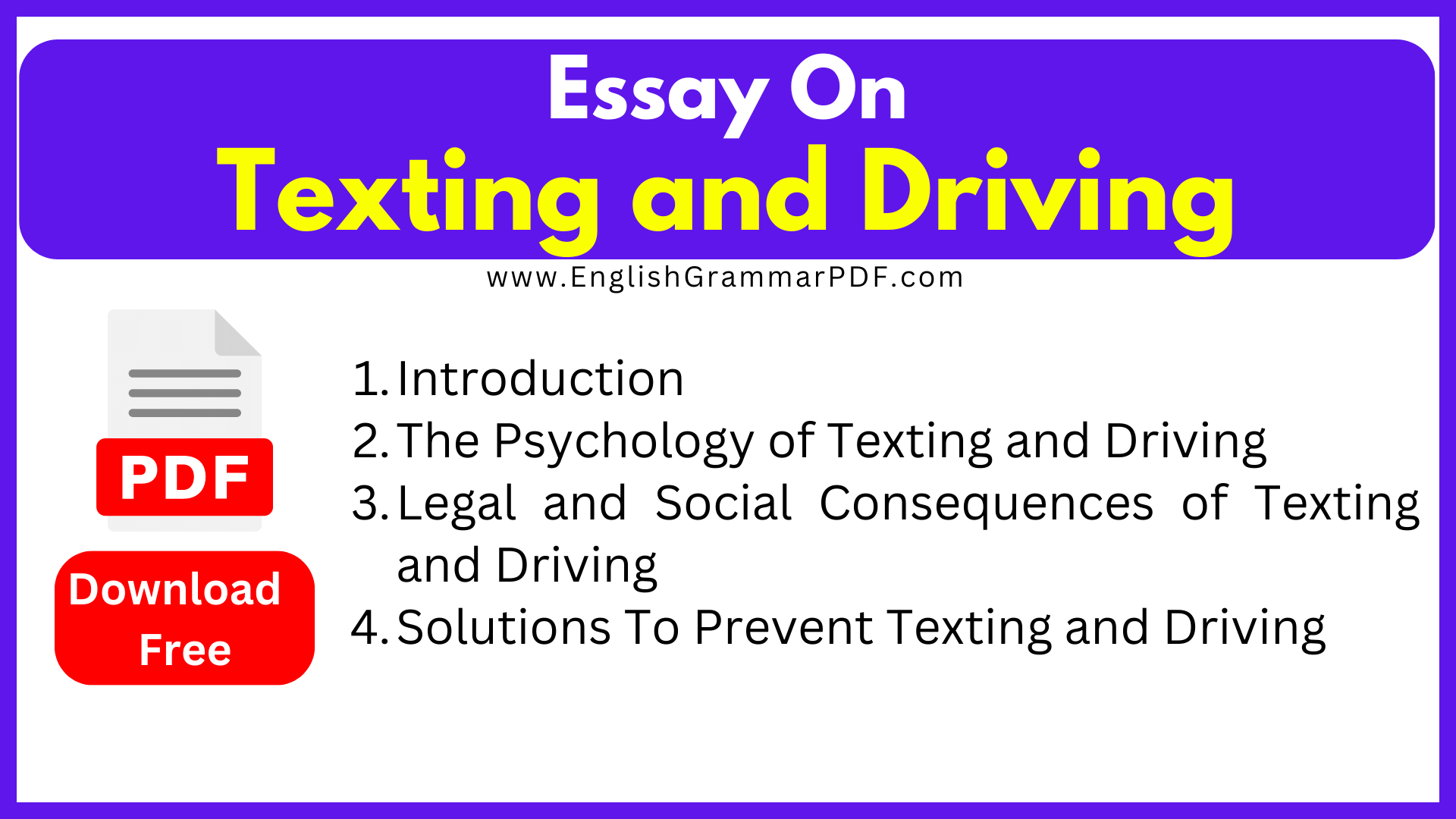Essay On Texting and Driving