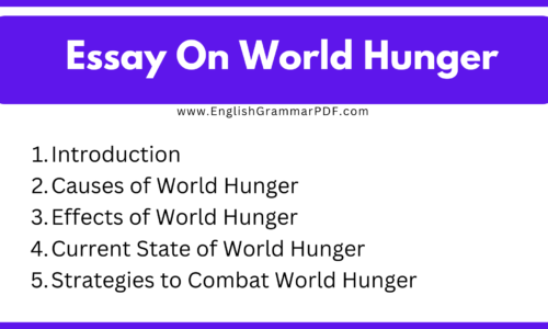 800 Words Short Essay On World Hunger (Free)