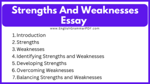 Strengths And Weaknesses Essay