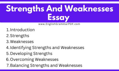 700 Words Strengths And Weaknesses Essay (Free Essay)