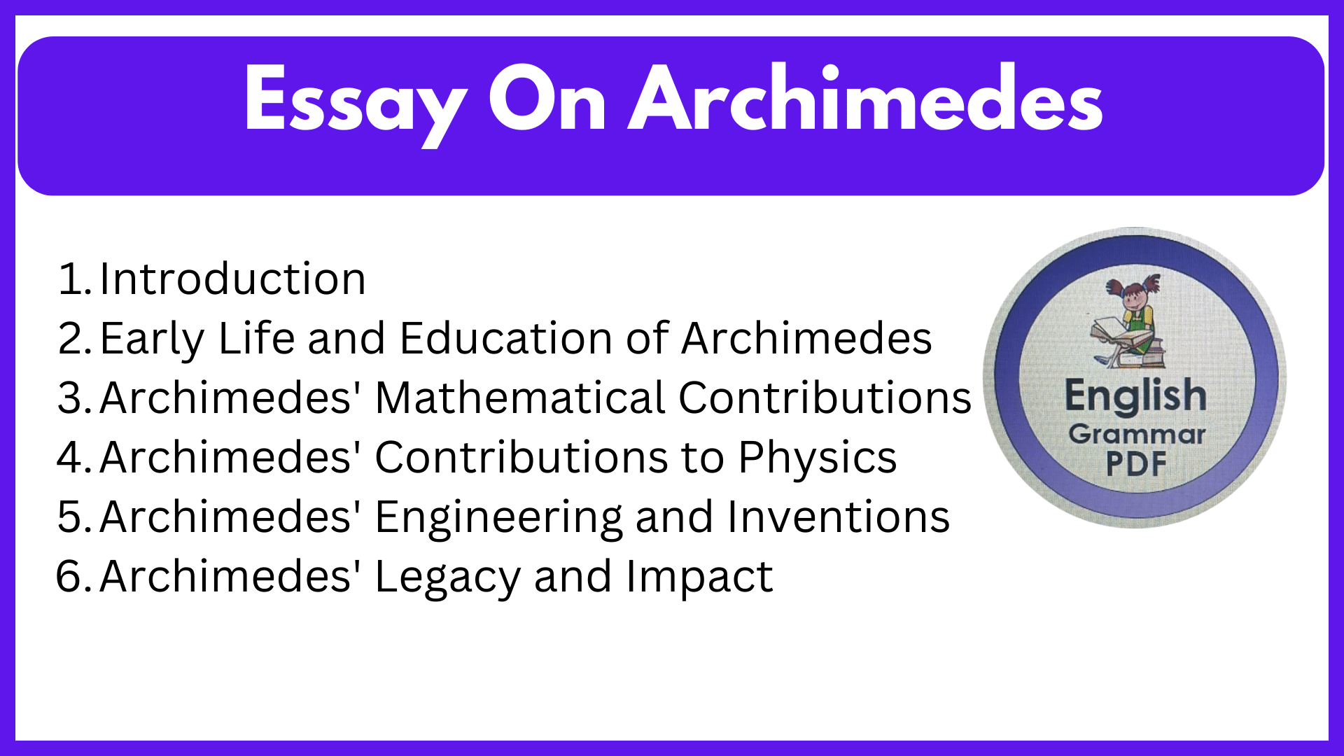 Essay On Archimedes