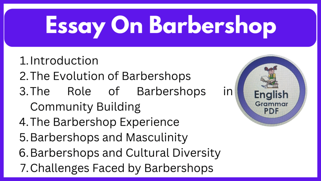 Essay On Barbershop