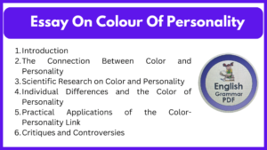 Essay On Colour Of Personality