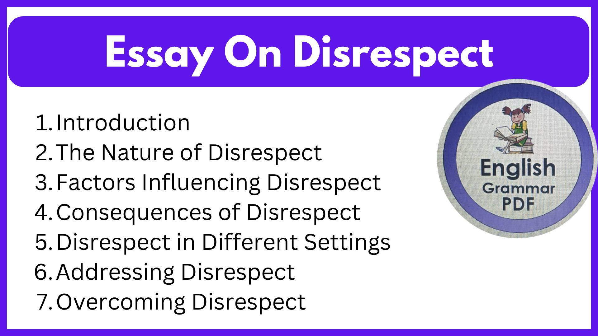 Essay On Disrespect
