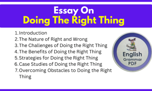 Essay On Doing The Right Thing (Free English Essay)