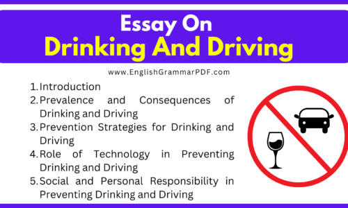 Essay on Drinking And Driving (Free English Essays)