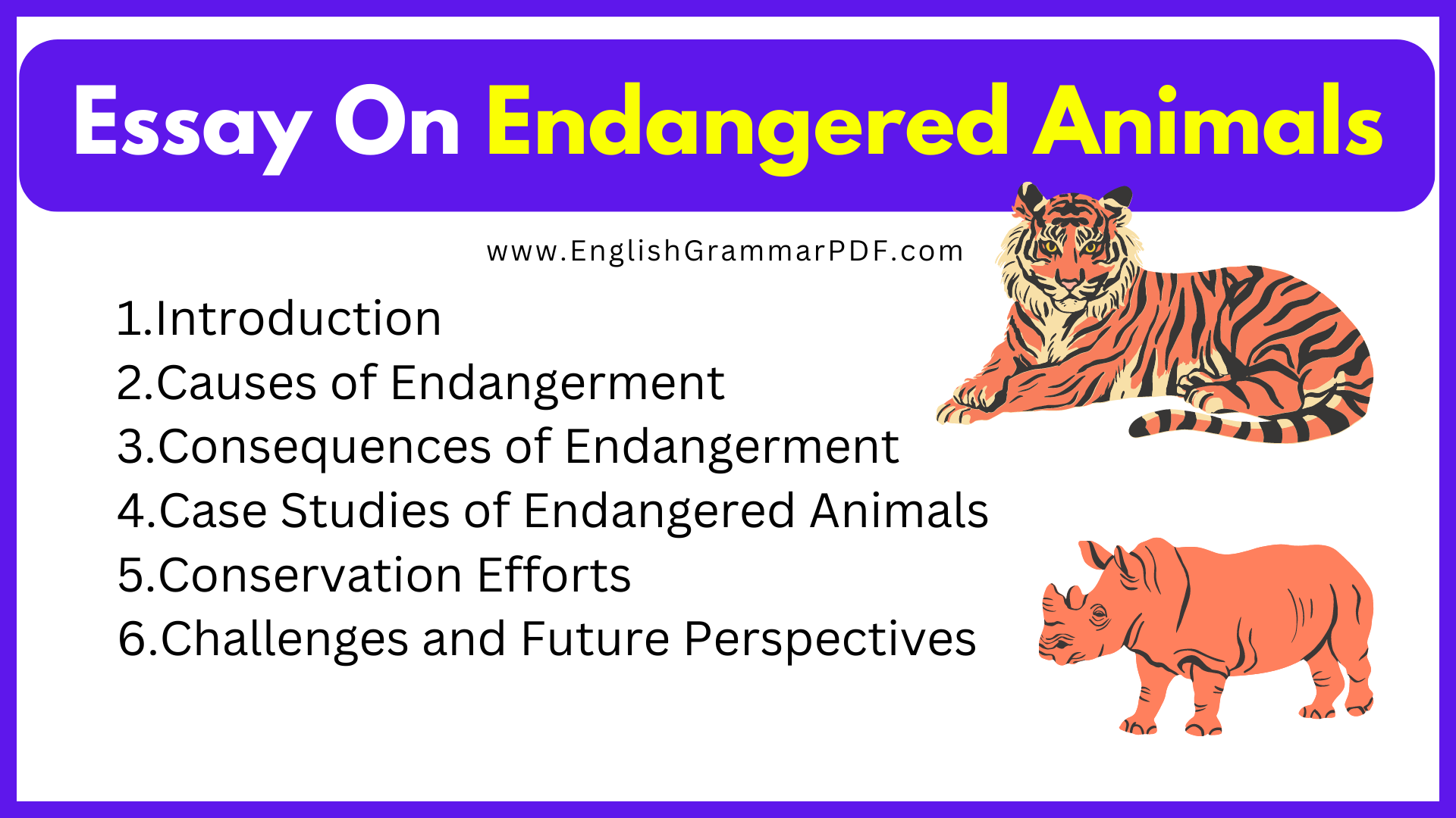 Essay On Endangered Animals