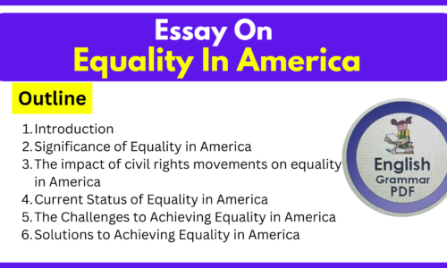 Equality In America Essay (Free English Essays)