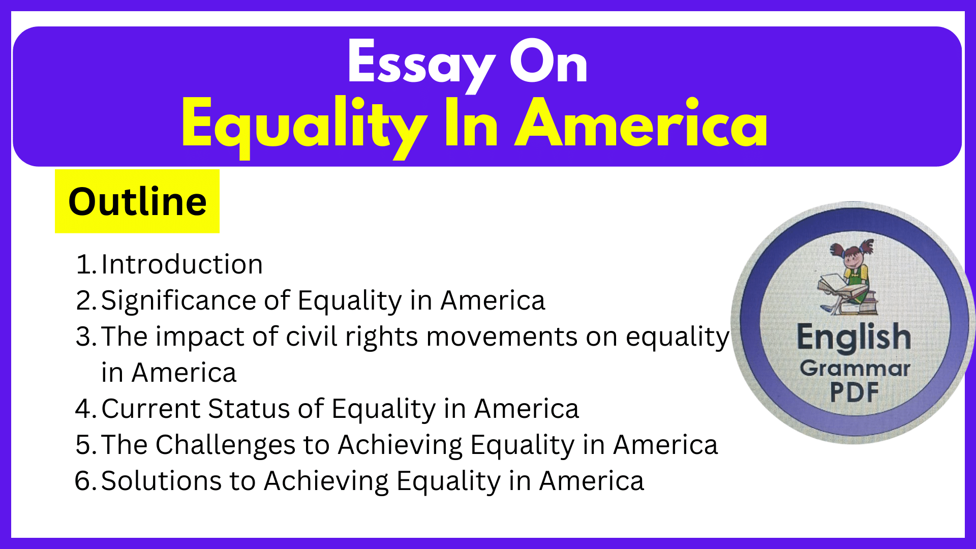 Essay On Equality In America