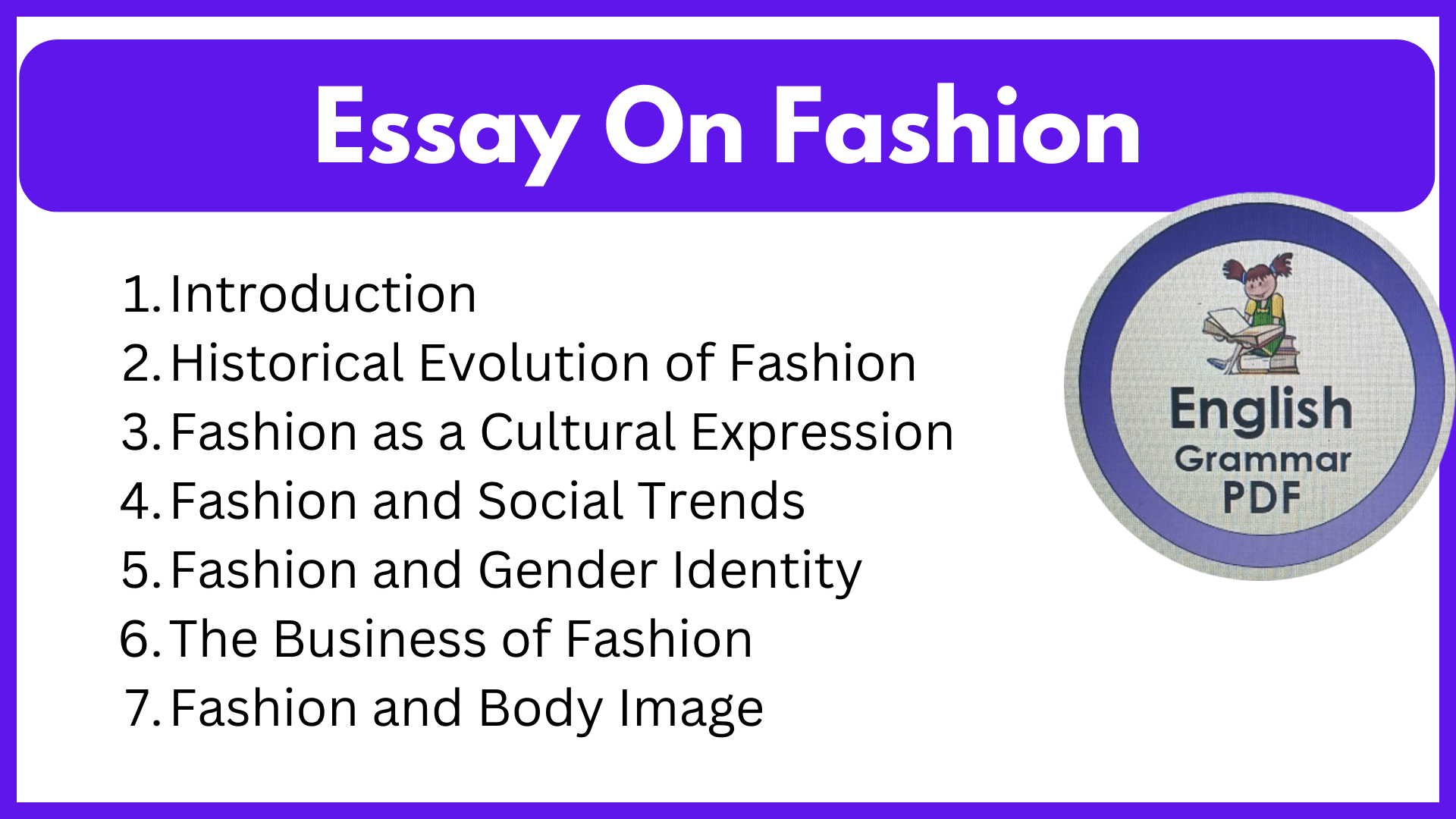 Essay On Fashion