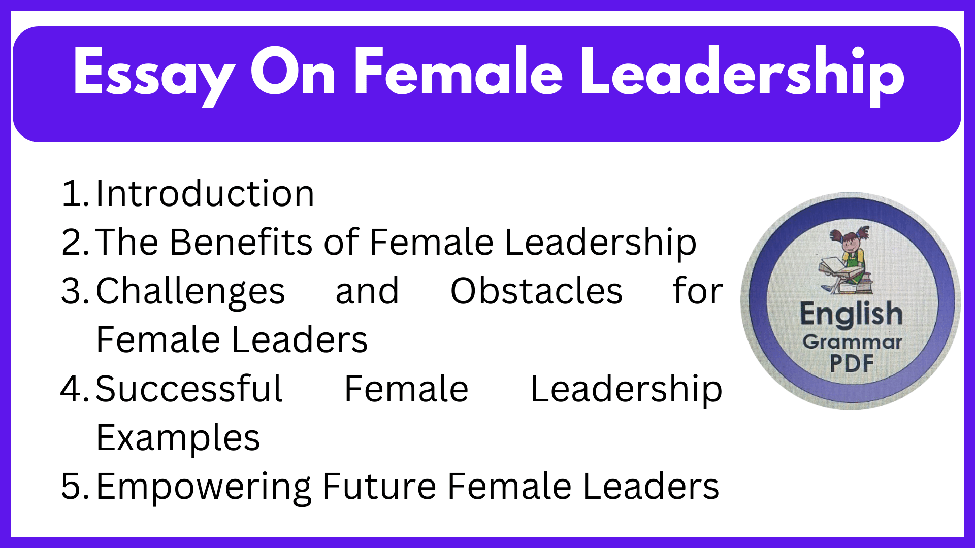 Essay On Female Leadership