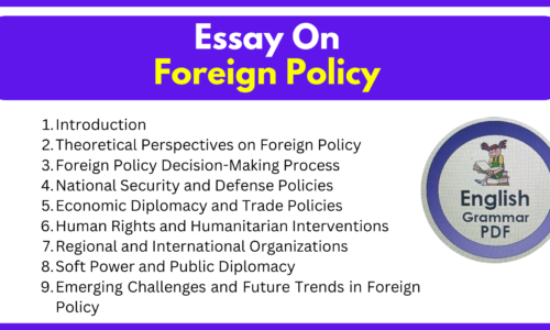 600+ Words Thematic Essay On Foreign Policy Free Essay