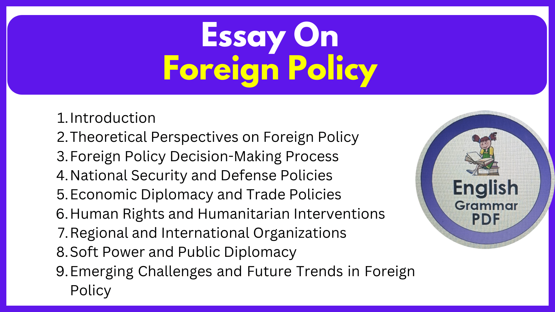 Essay On Foreign Policy