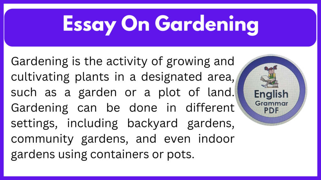 Essay On Gardening