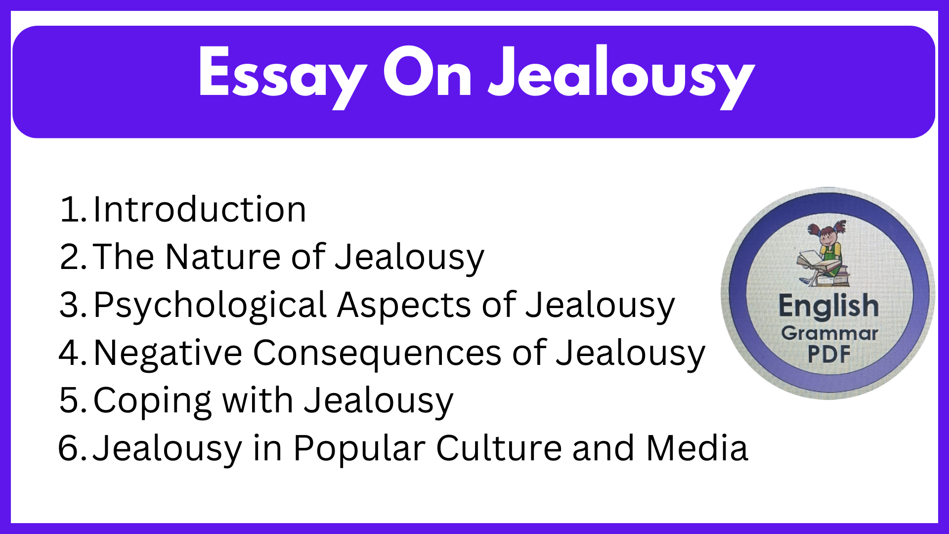 Essay On Jealousy