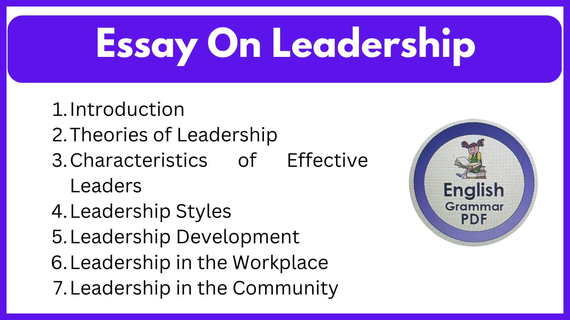 Essay On Leadership