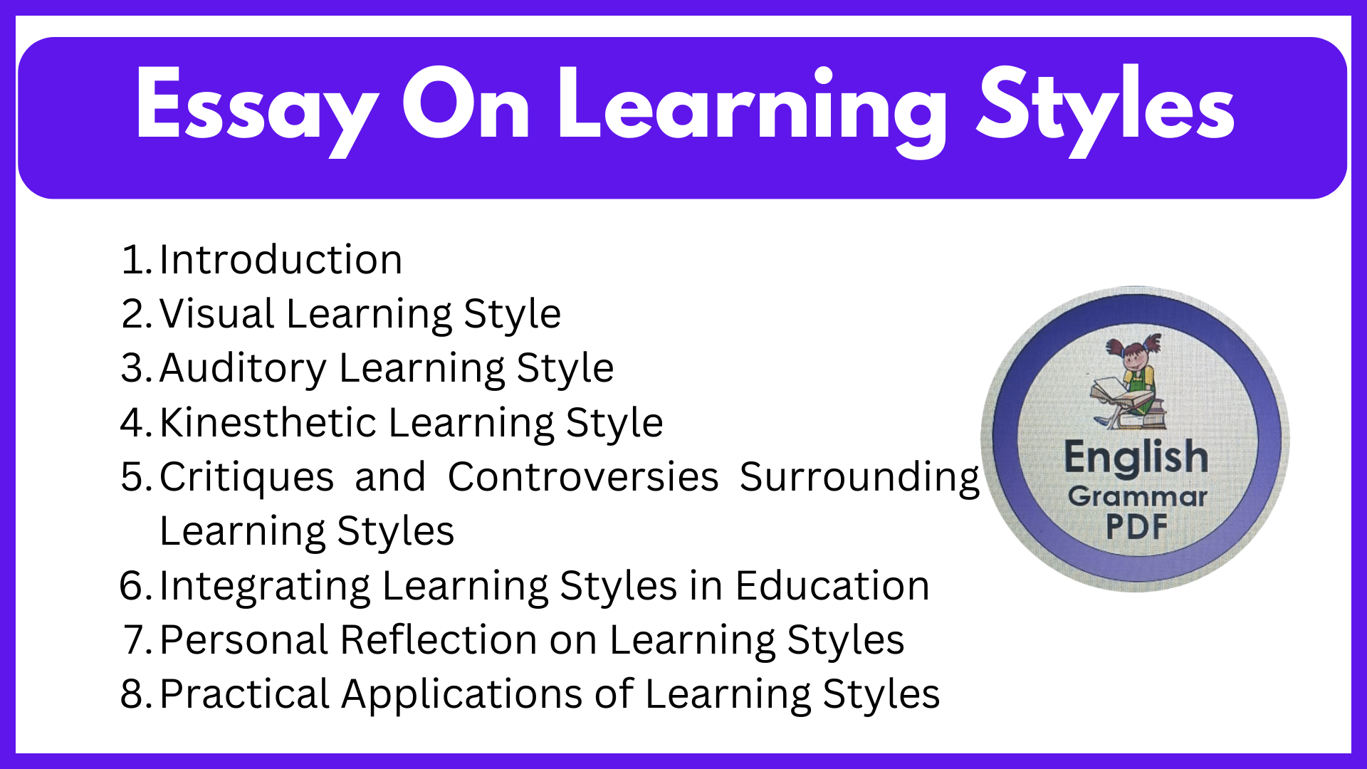 Essay On Learning Styles