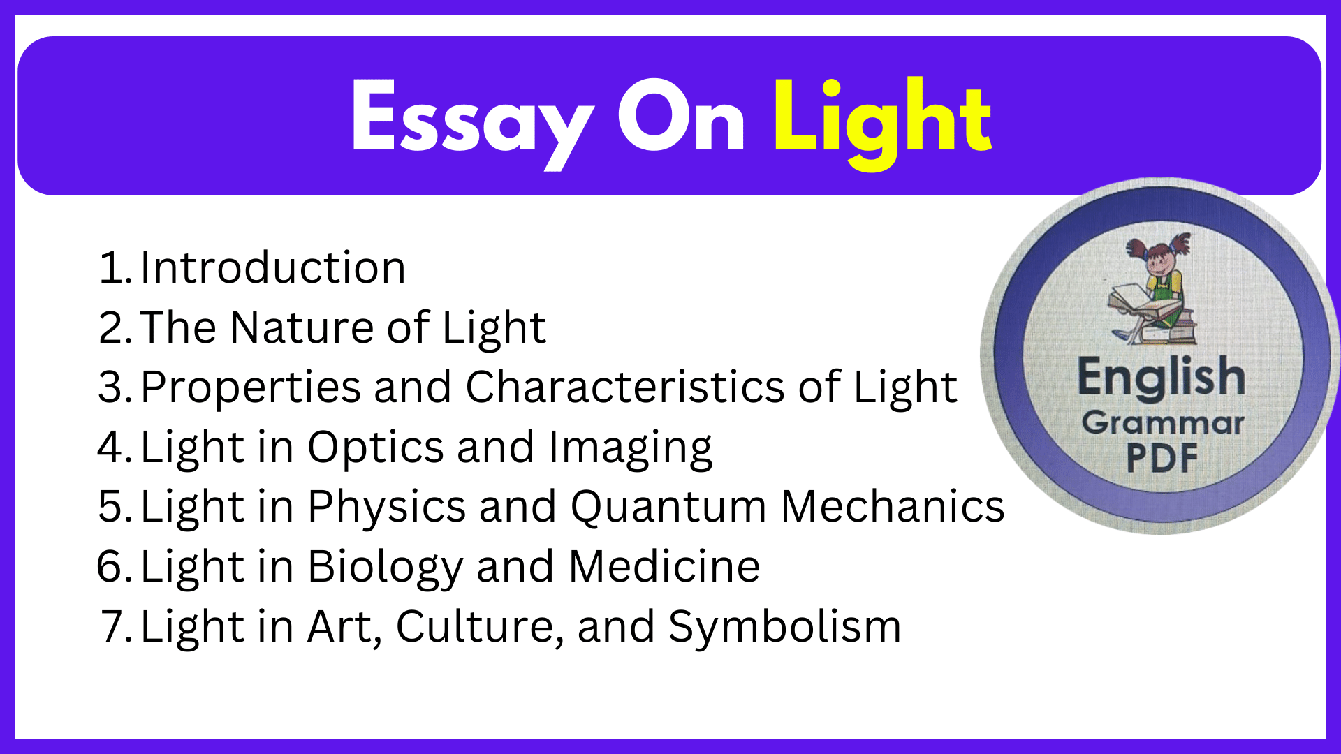 Essay On Light