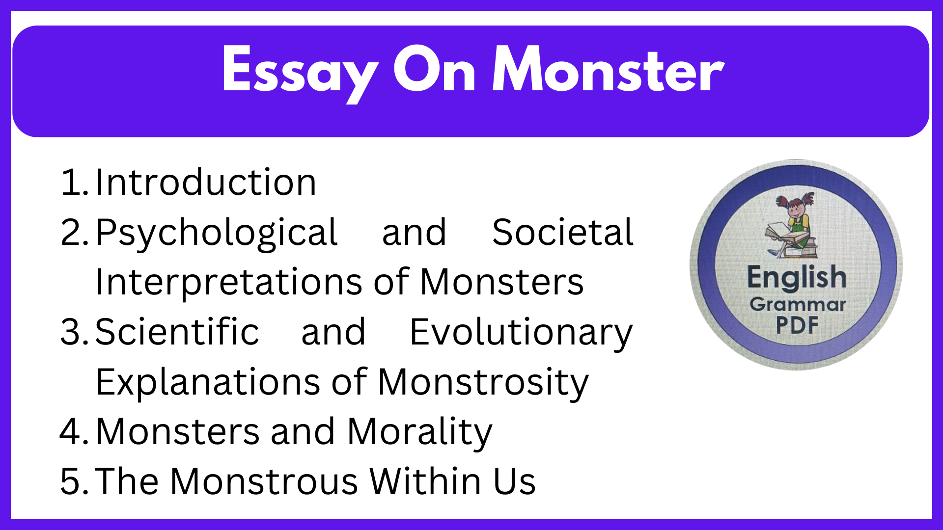 Essay On Monster