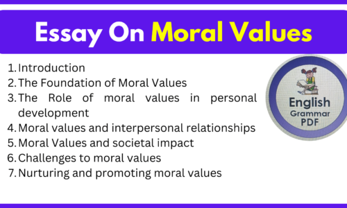 Essay On Moral Values (Download Free English Essays)