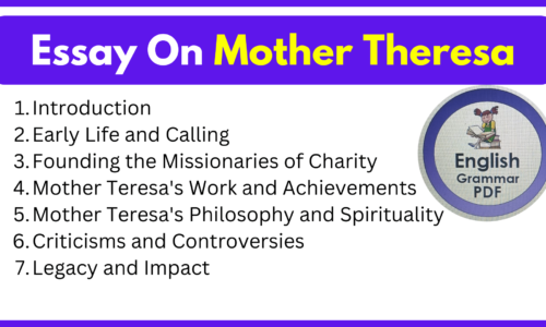 Essay On Mother Theresa (Free English Essays)