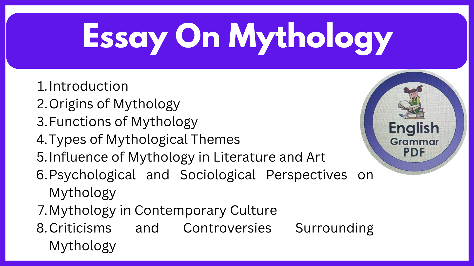 Essay On Mythology