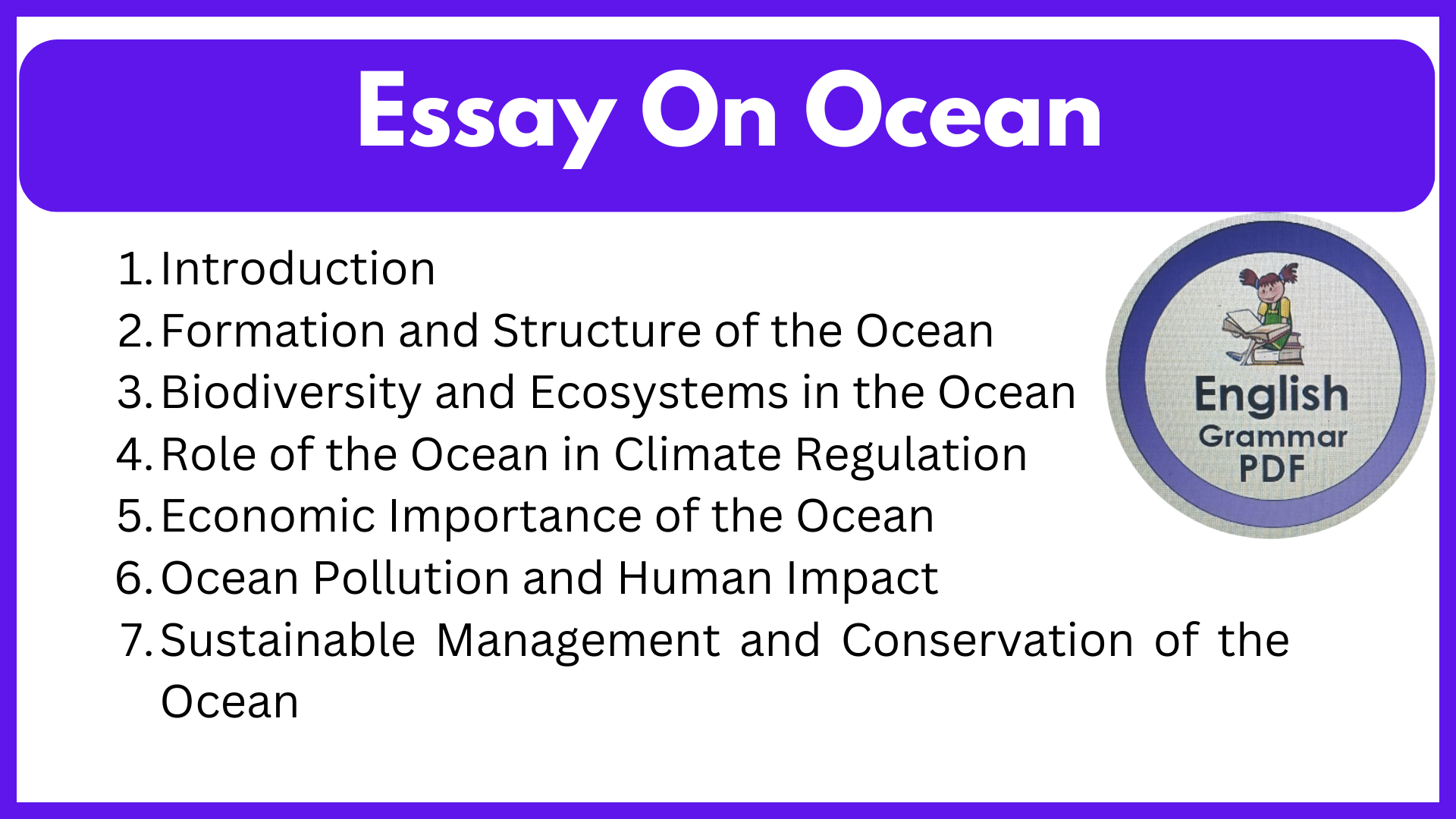 Essay On Ocean