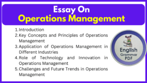 Essay On Operations Management (1)