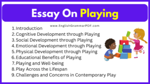 Essay On Playing