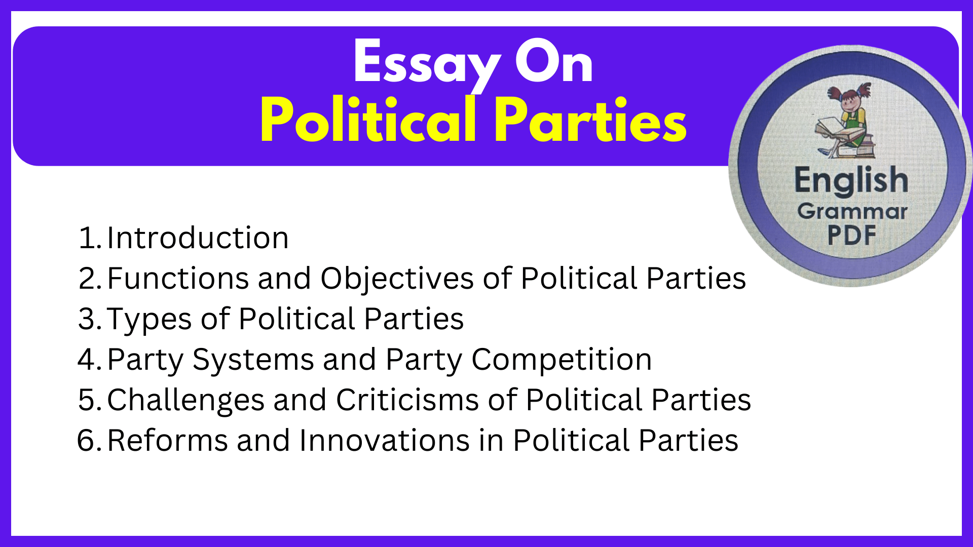Essay On Political Parties