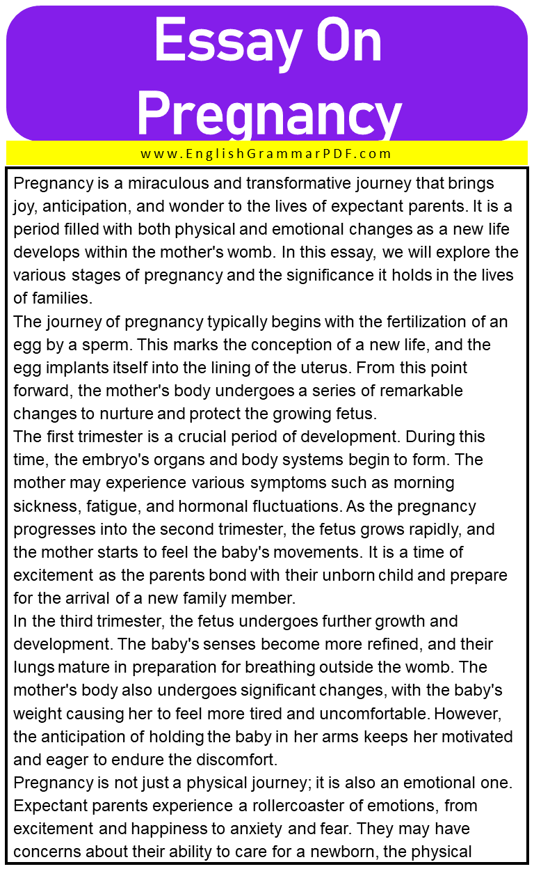 Essay On Pregnancy 1