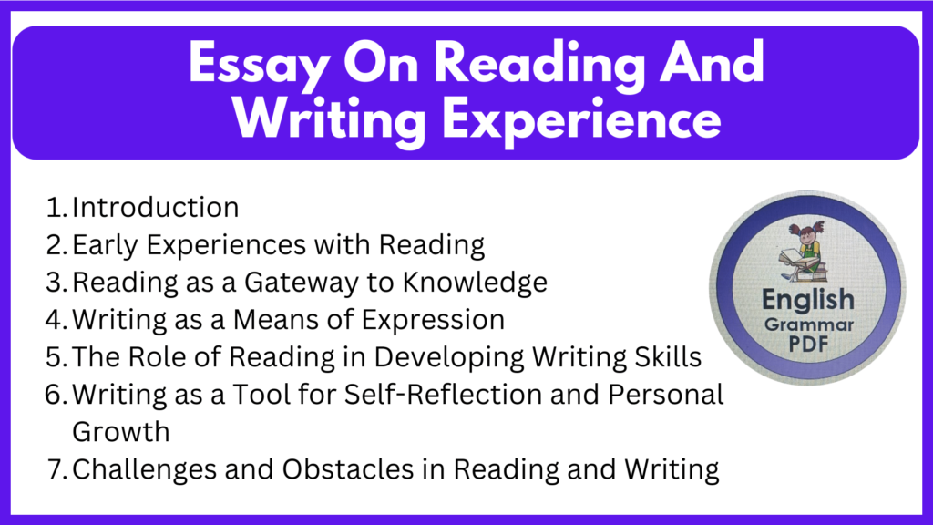 Essay On Reading And Writing Experience