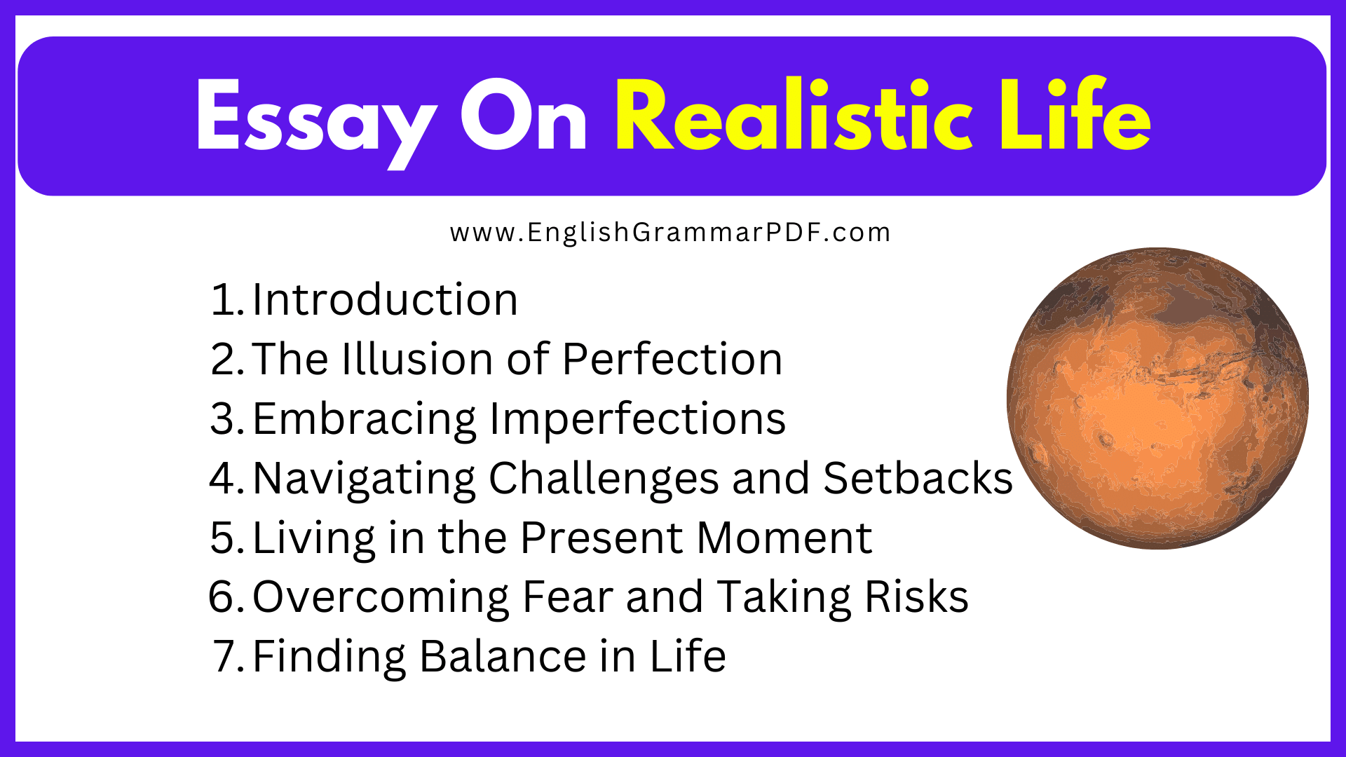 Essay On Realistic Life