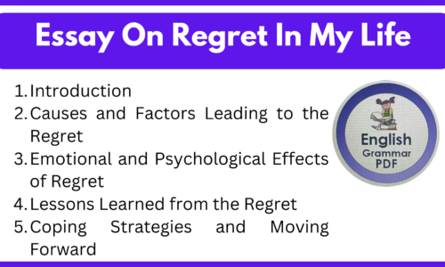 Essay On Regret In My Life (Download Free English Essays)