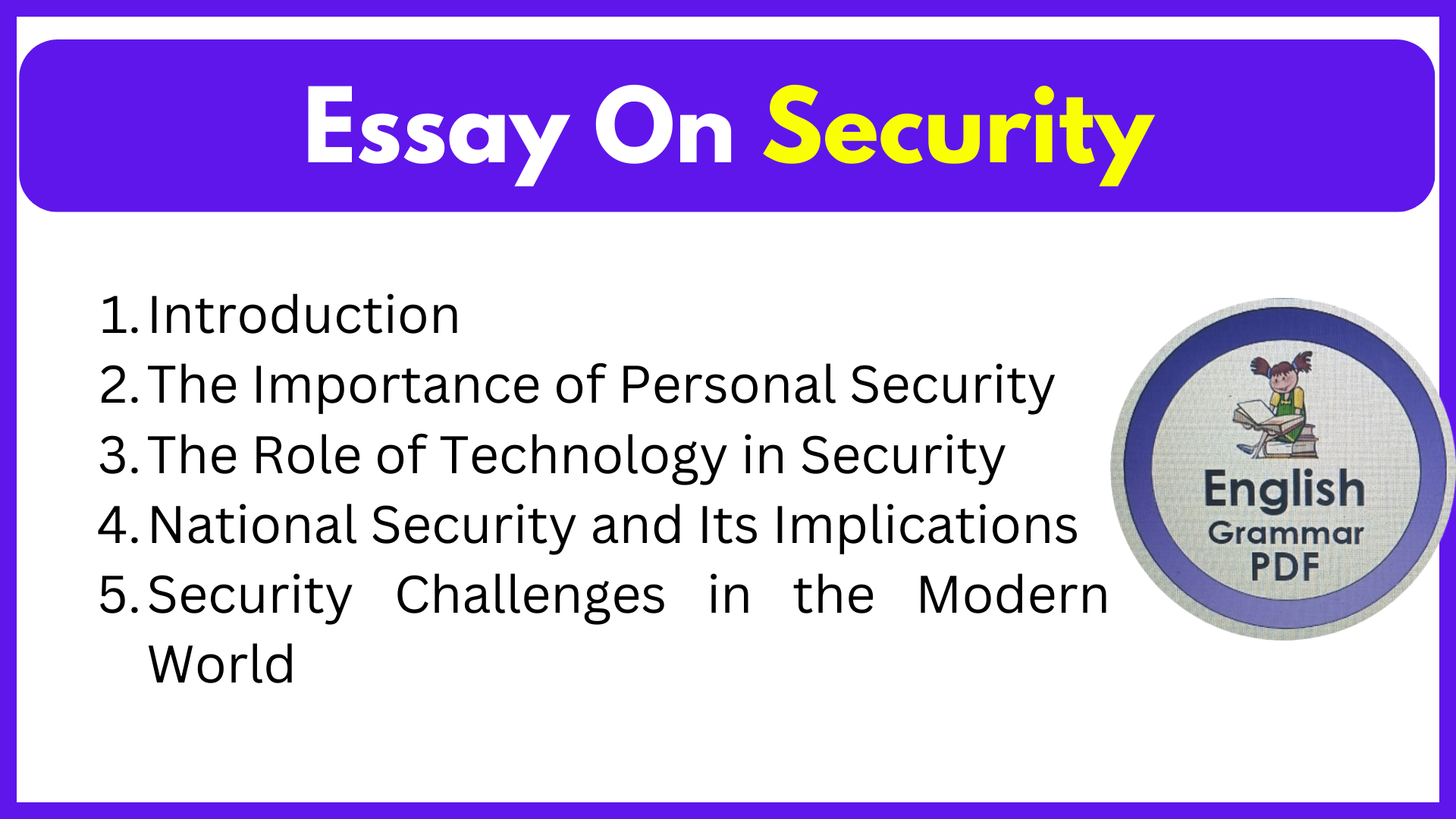 Essay On Security