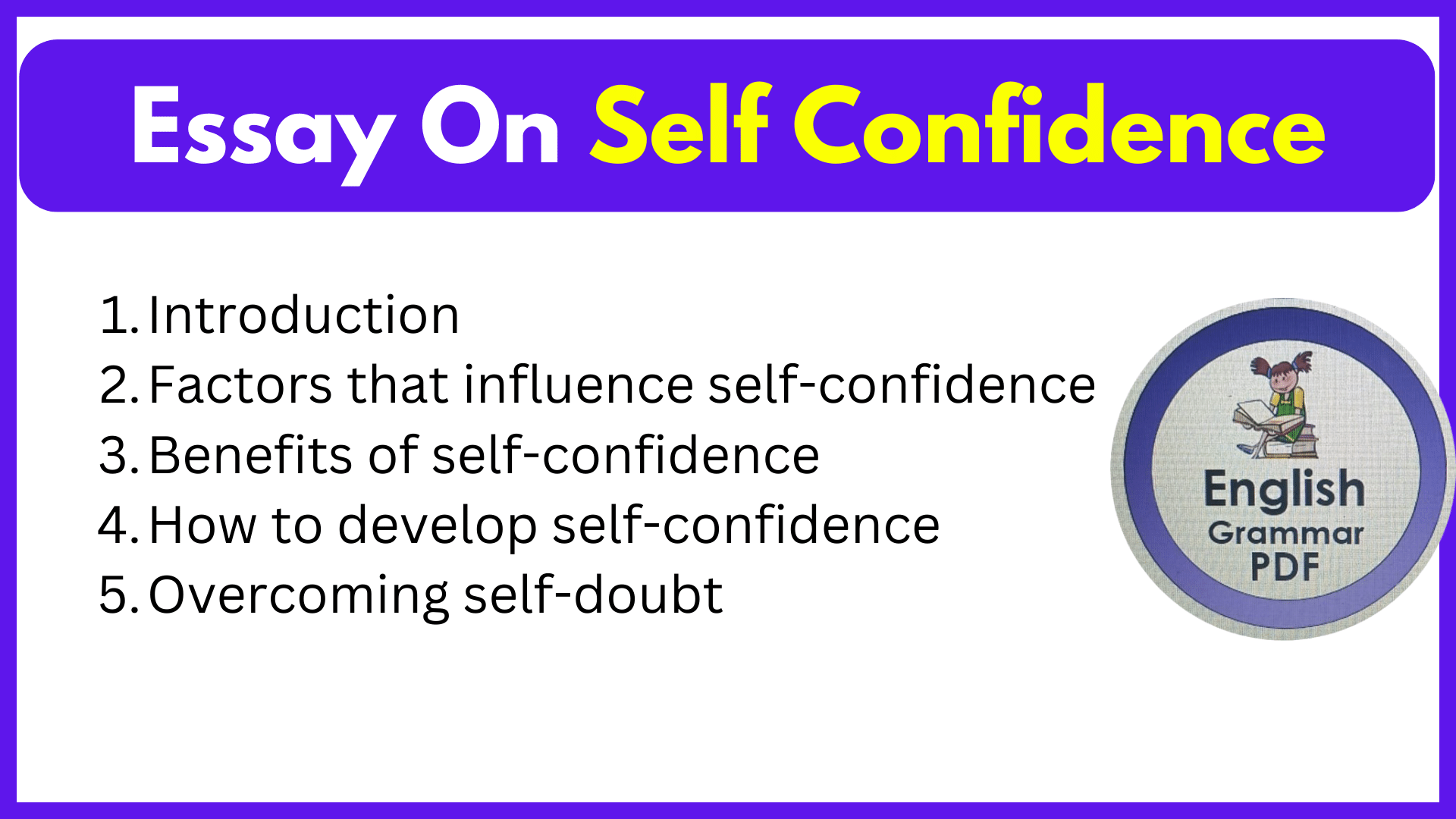 Essay On Self Confidence