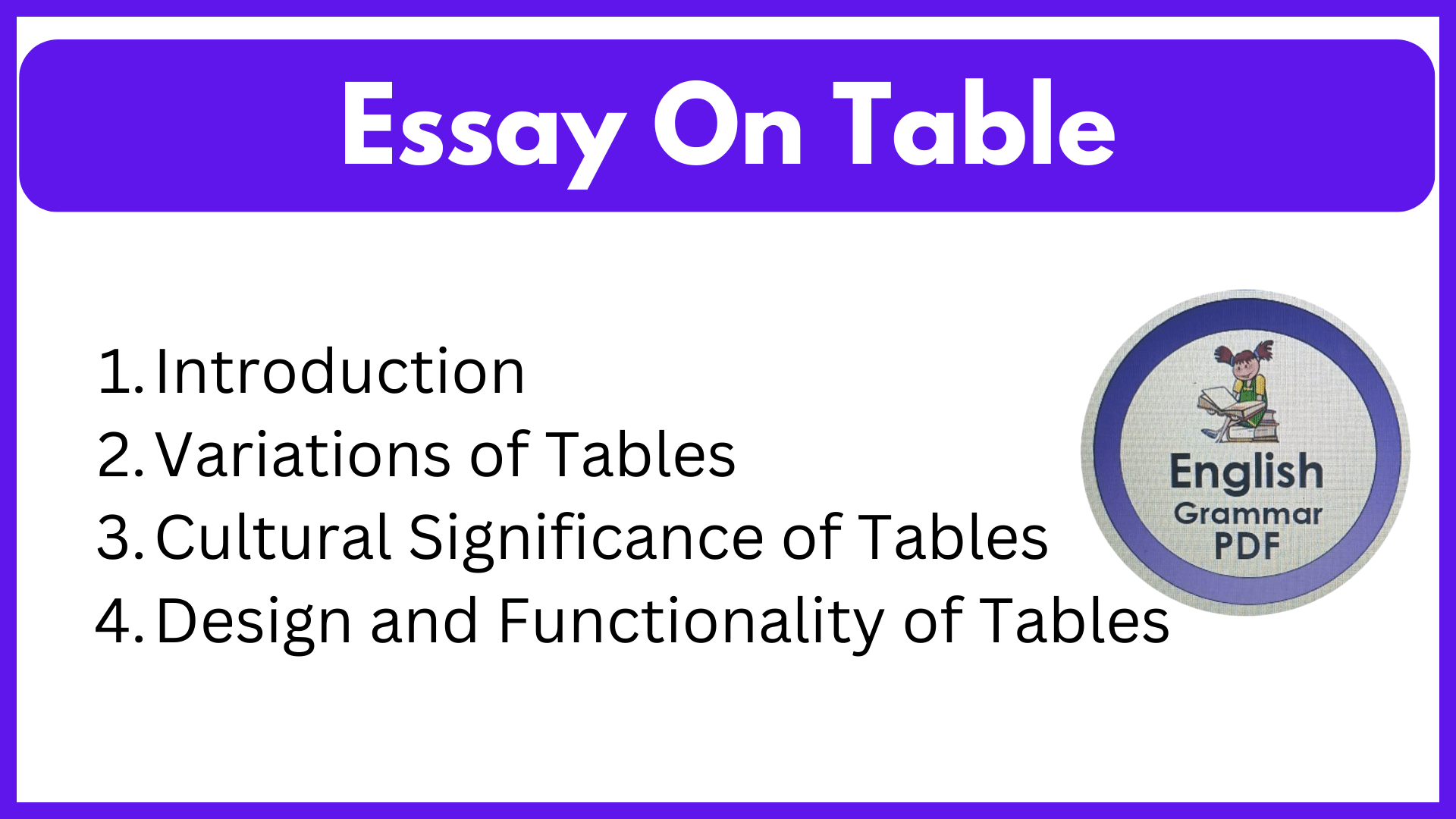 Essay On Table
