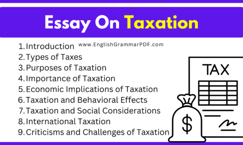 Essay On Taxation (Download Free Pdf)