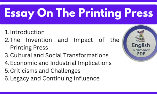 Essay On The Printing Press (Free English Essays)